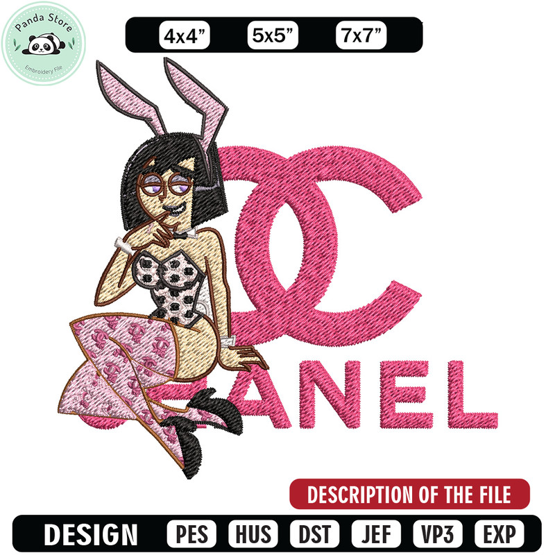 Pink bunny girl Embroidery Design, Gucci Embroidery, Brand Embroidery, Embroidery File, Logo shirt, Digital download.jpg