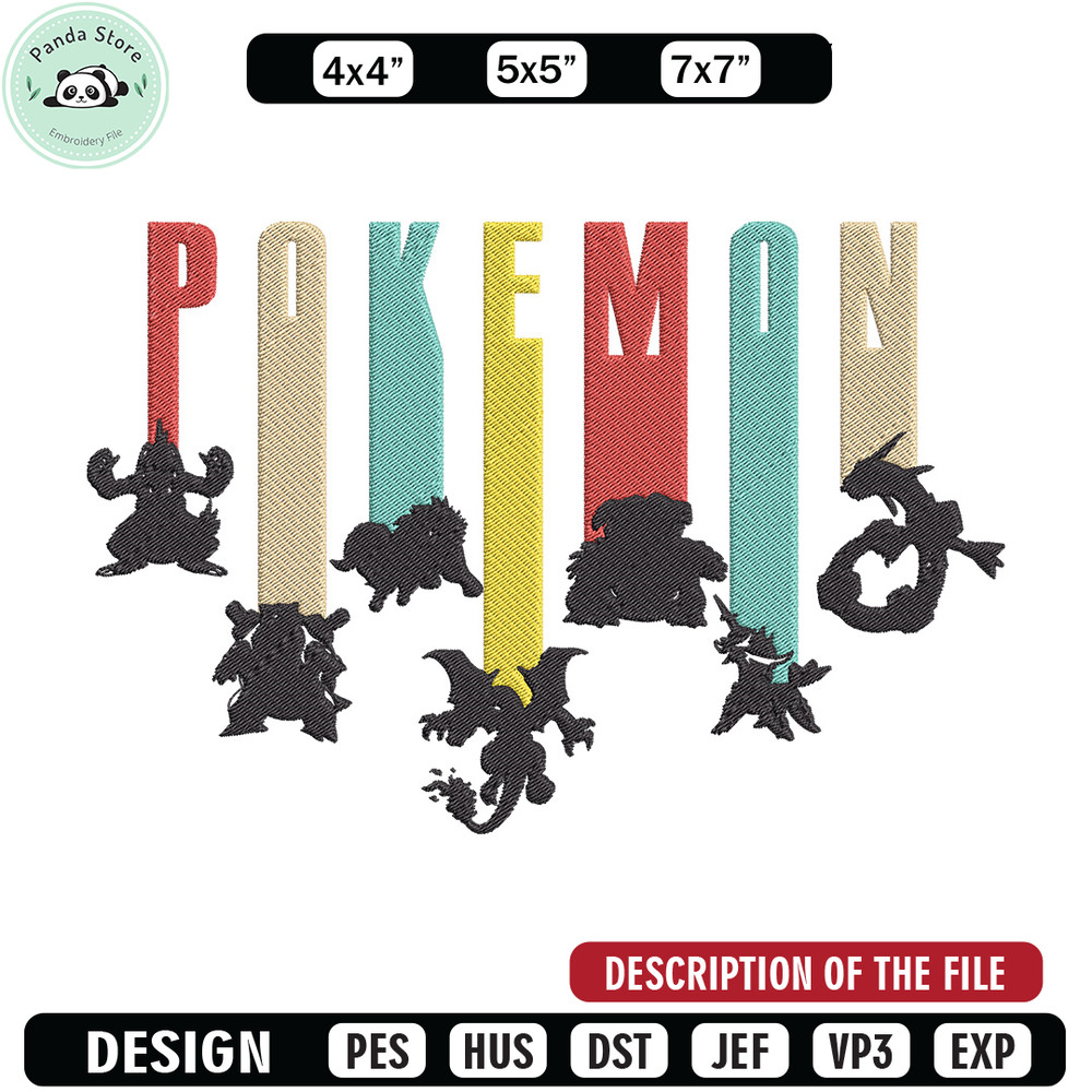 Pokemon poster Embroidery Design, Pokemon Embroidery, Embroidery File, Anime Embroidery, Anime shirt, Digital download.jpg