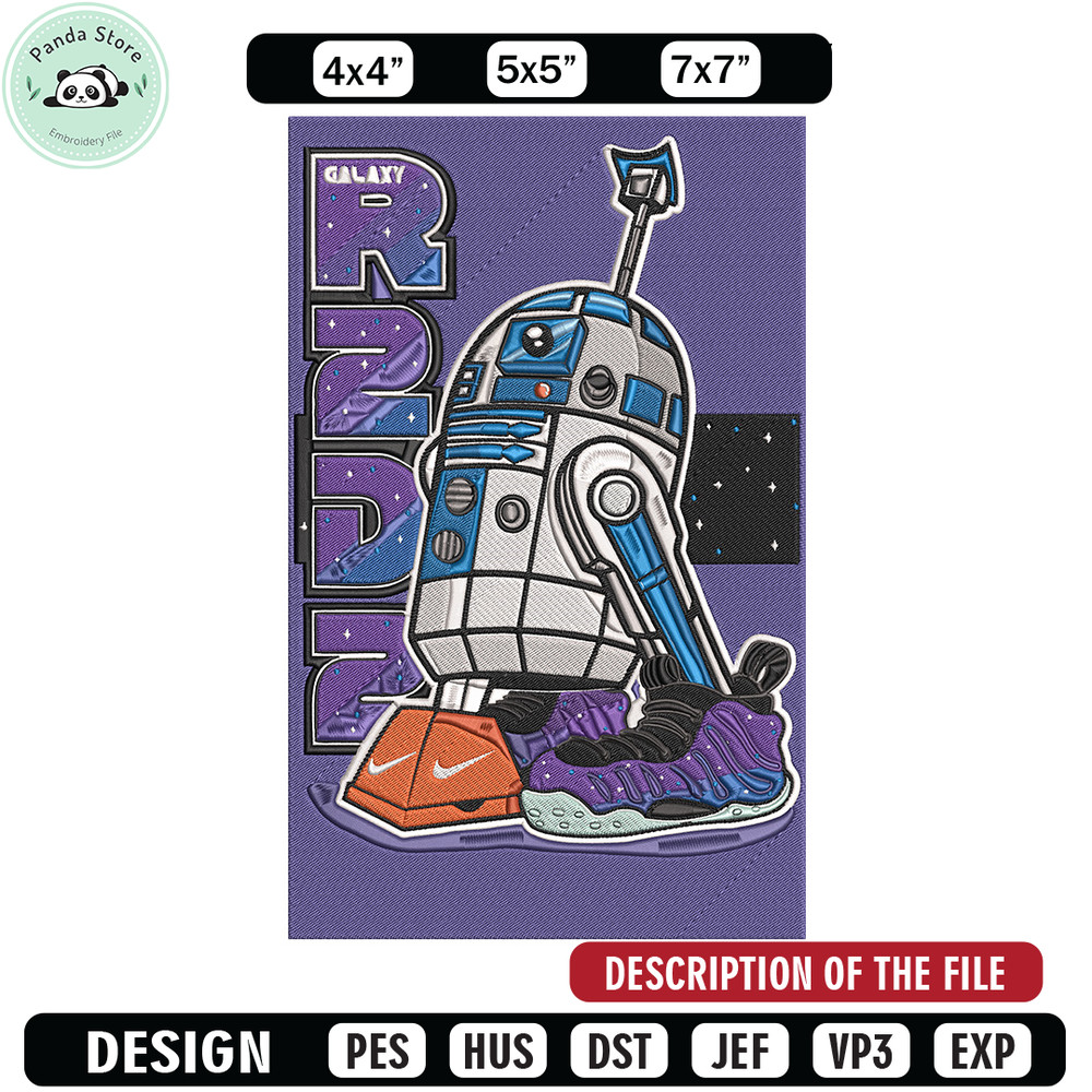 R D poster Embroidery Design, Star Wars Embroidery, Embroidery File, Anime Embroidery, Anime shirt, Digital download.jpg