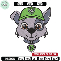 rocky dog embroidery design, paw patrol embroidery, embroidery file, anime embroidery, anime shirt, digital download 1