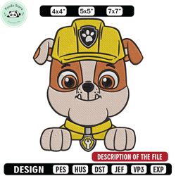 rubble dog embroidery design, paw patrol embroidery, embroidery file, anime embroidery, anime shirt, digital download 1