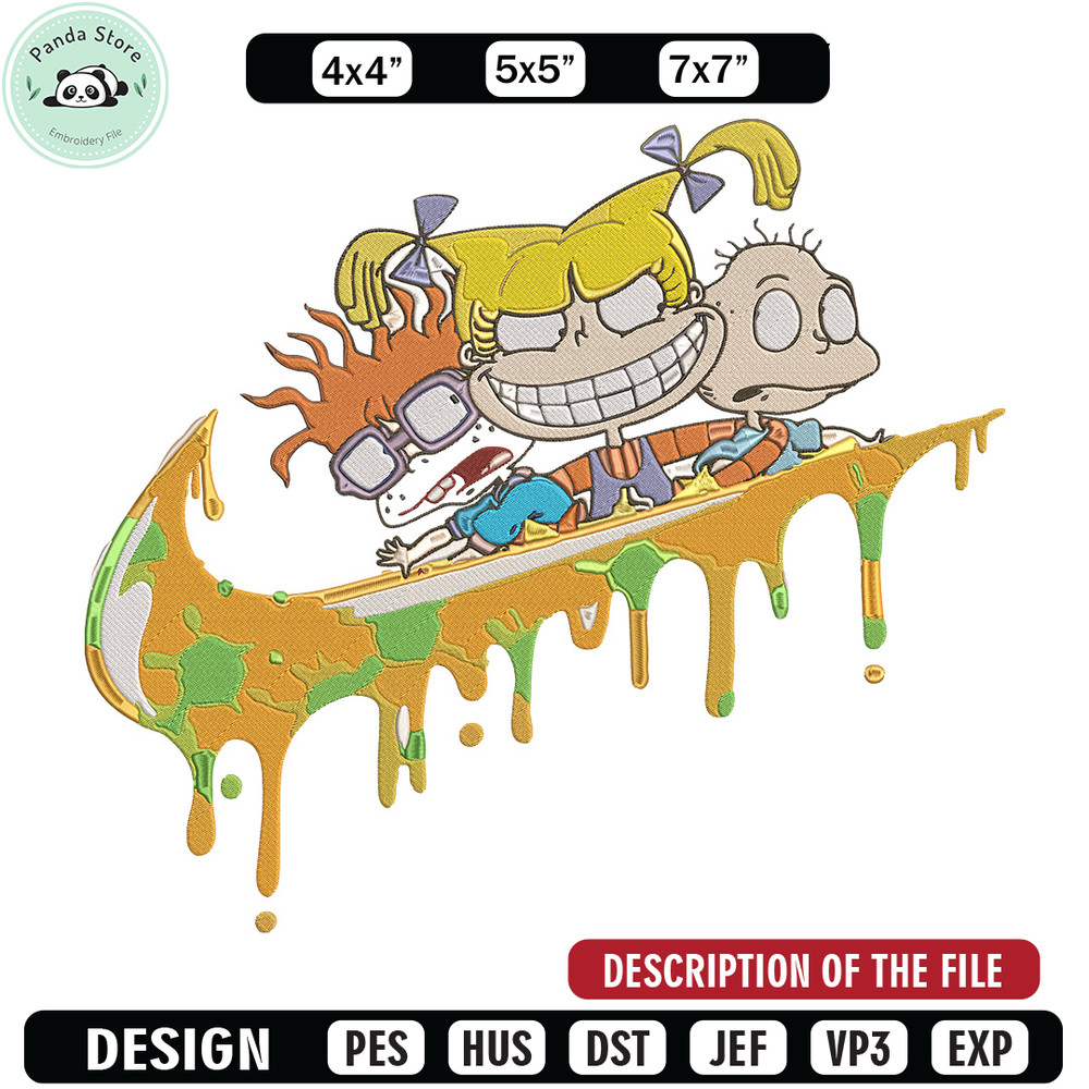 Rugrats x nike Embroidery Design, Rugrats Embroidery, Embroidery File, Anime Embroidery, Nike shirt, Digital download.jpg