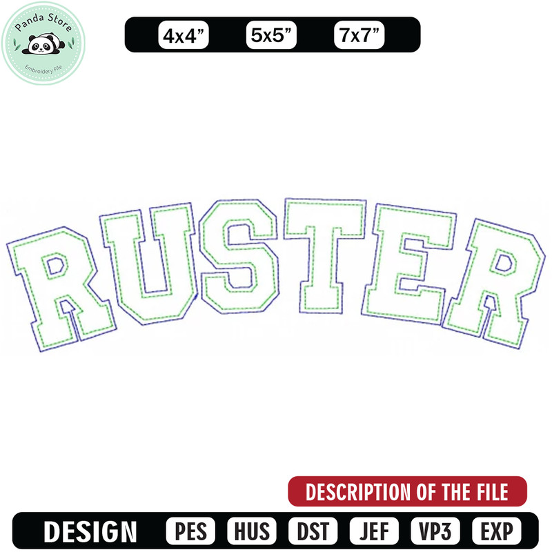 Ruster logo embroidery design, Embroidery design, Sale design, Embroidered shirt, Logo Embroidered, digital download.jpg