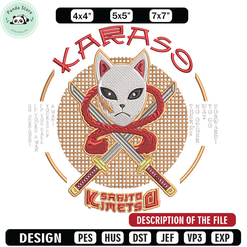 Sabito mask Embroidery Design, Demon slayer Embroidery, Embroidery File, Anime Embroidery, Anime shirt, Digital download.jpg