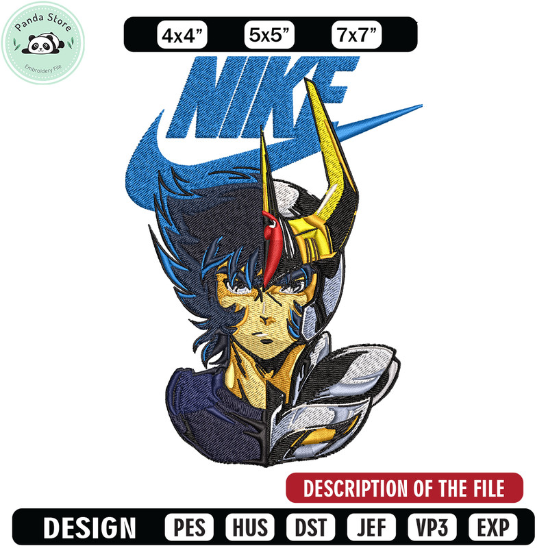 Saint seiya Nike Embroidery design, saint seiya Nike Embroidery, Nike design, Embroidery file, Instant download.jpg
