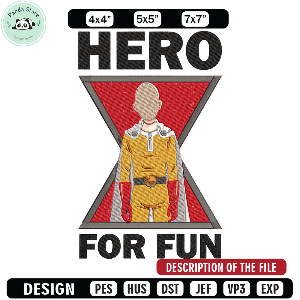 Saitama hero Embroidery Design, One punch man Embroidery, Embroidery File,Anime Embroidery,Anime shirt,Digital download.jpg