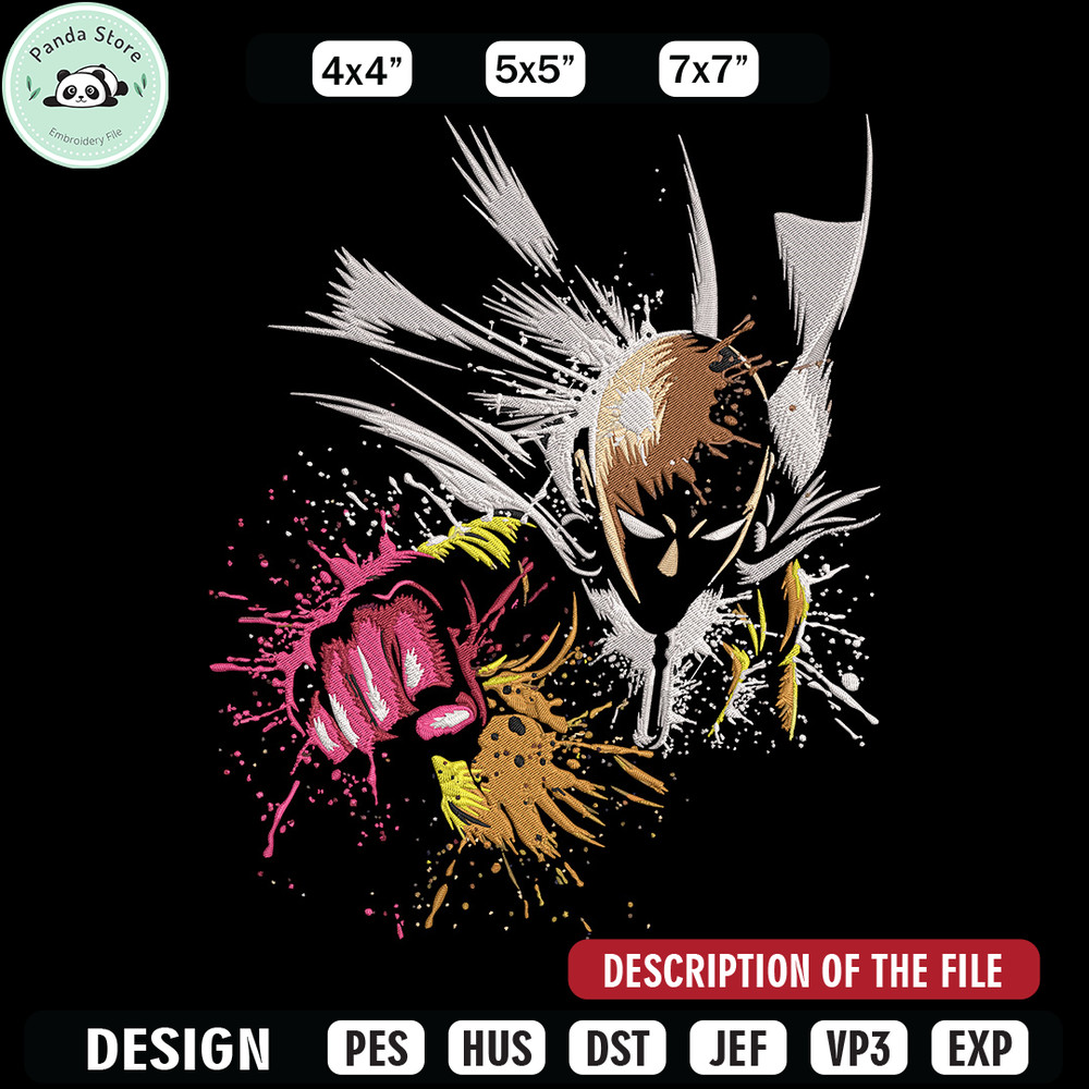 Saitama punch Embroidery Design, One punch man Embroidery,Embroidery File, Anime Embroidery,Anime shirt,Digital download.jpg