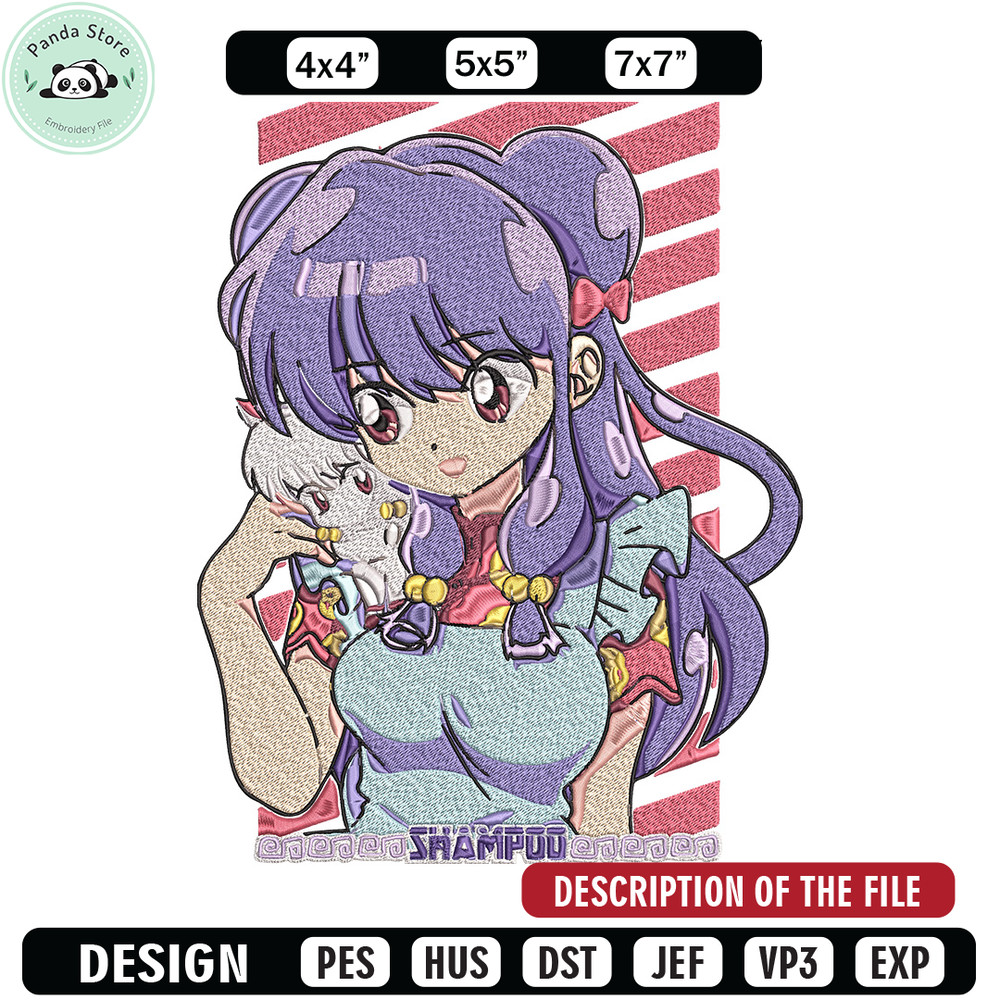 Shampoo ranma Embroidery Design, Ranma Embroidery, Embroidery File, Anime Embroidery, Anime shirt, Digital download.jpg