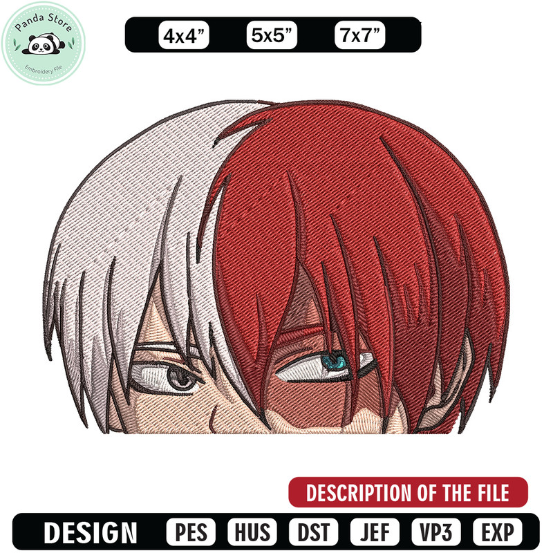 Shouto Peeker Embroidery Design, Mha Embroidery, Embroidery File, Anime Embroidery,Anime shirt, Digital download.jpg