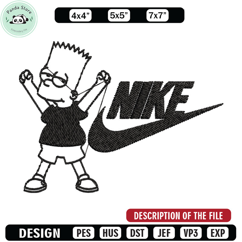 Simpson Nike Embroidery design, Simpson cartoon Embroidery, Nike design, Embroidery file, logo shirt, Instant download.jpg