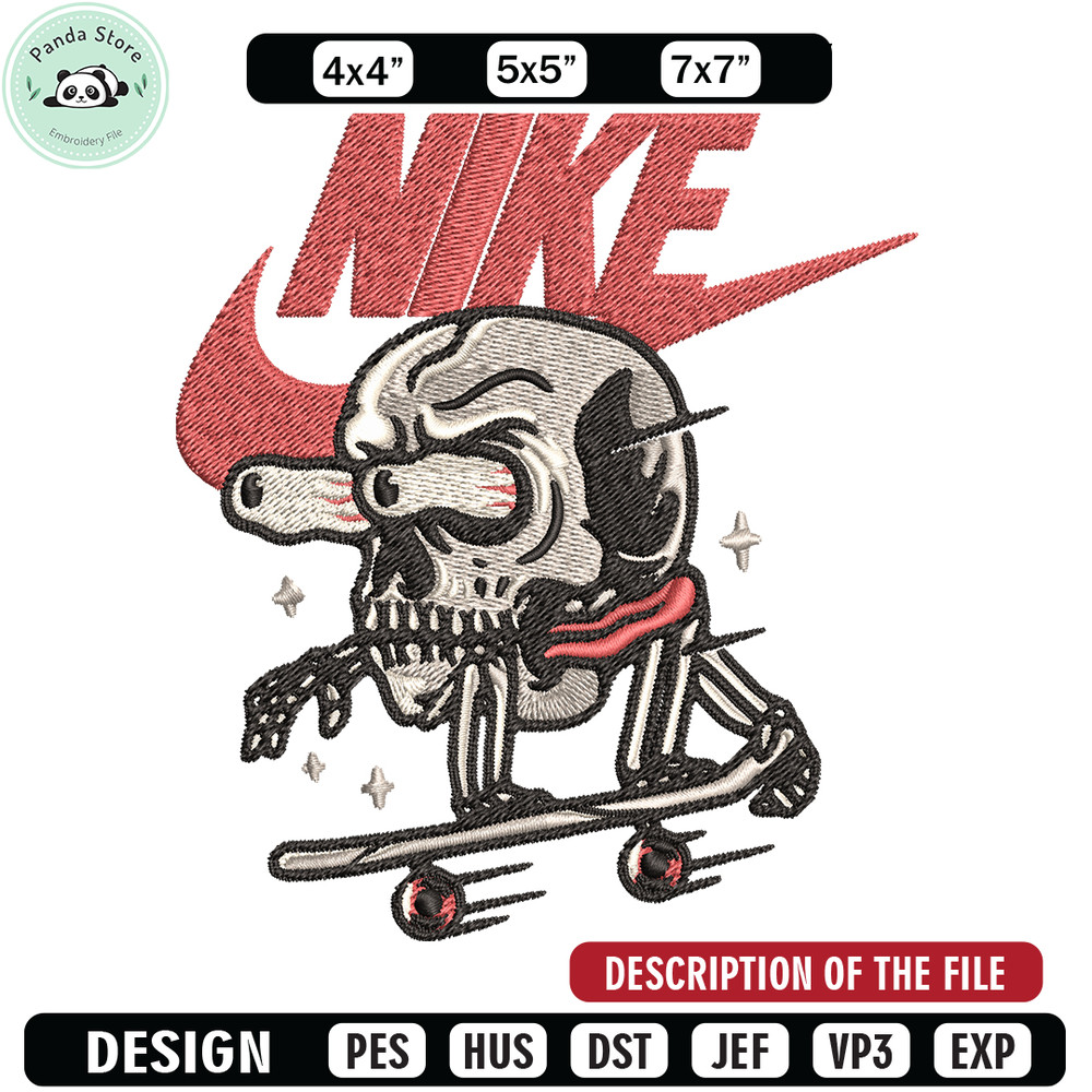 Skull funny Nike Embroidery design, Skull funny Embroidery, Nike design, Embroidery file, logo shirt, Instant download.jpg