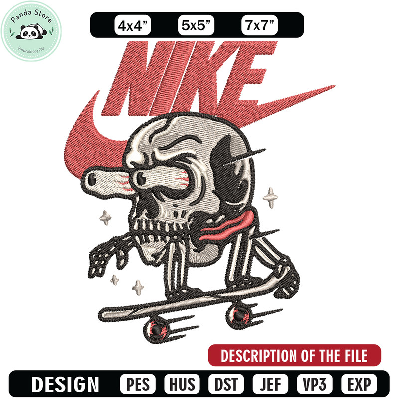 Skull funny Nike Embroidery design, Skull funny Embroidery, Nike design, Embroidery file, logo shirt, Instant download.jpg