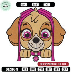 skye dog embroidery design, paw patrol embroidery, embroidery file, anime embroidery, anime shirt, digital download 1