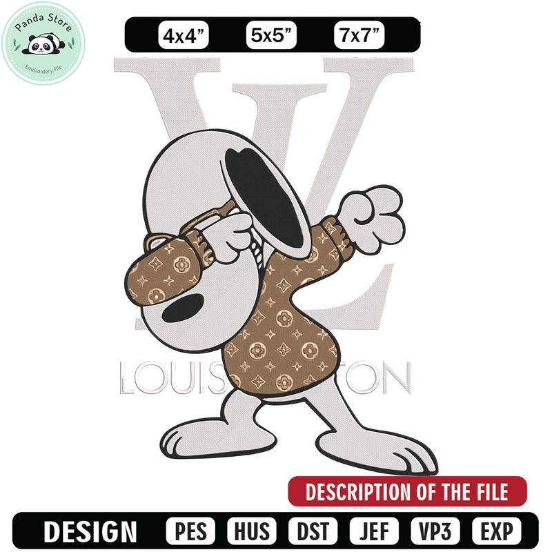 Snoopy x LV Embroidery Design, Peanuts Embroidery, Embroidery File, LV Embroidery, Anime shirt, Digital download.jpg