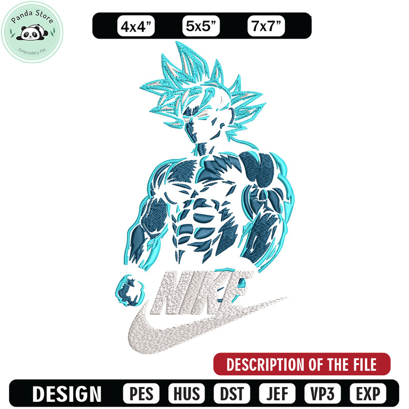 Son Goku Super Saiyan Blue Nike Embroidery design, Dragon ball Embroidery, Nike design, anime shirt, Instant download.jpg
