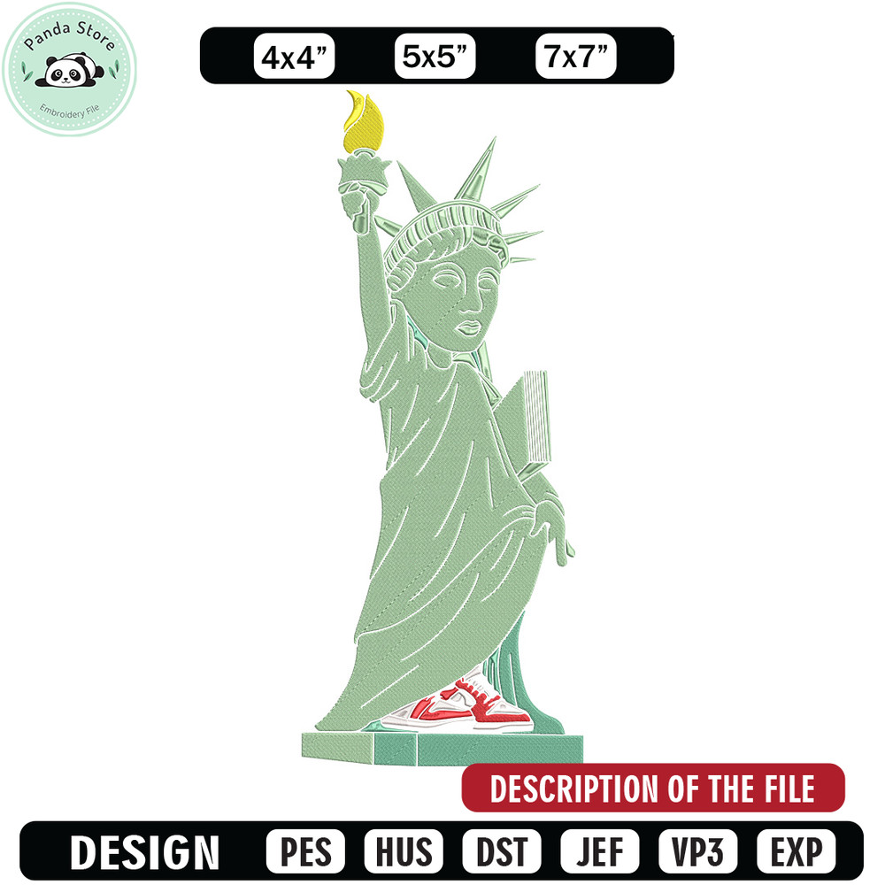 Statue of Liberty Embroidery Design, Logo Embroidery, Embroidery File, Anime Embroidery, Anime shirt, Digital download.jpg