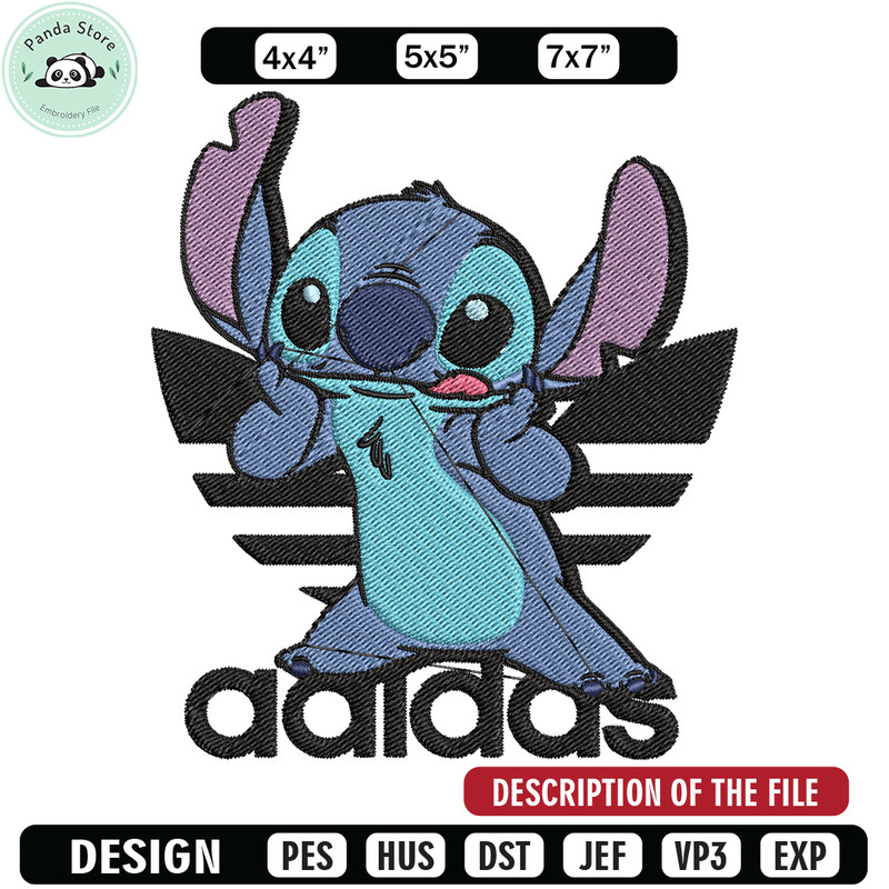 Stitch adidas Embroidery Design, Adidas Embroidery, Embroidery File, Brand Embroidery, Logo shirt, Digital download.jpg