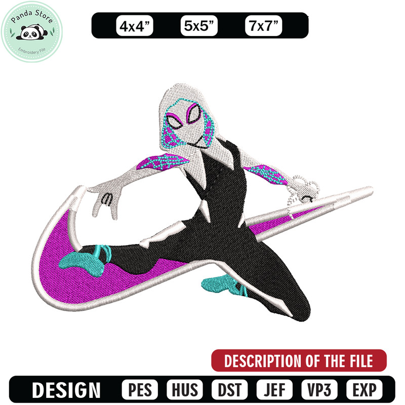 Superhero Nike embroidery design, Nike Spiderwen embroidery, Nike design, movie design, logo shirt, Digital download.jpg