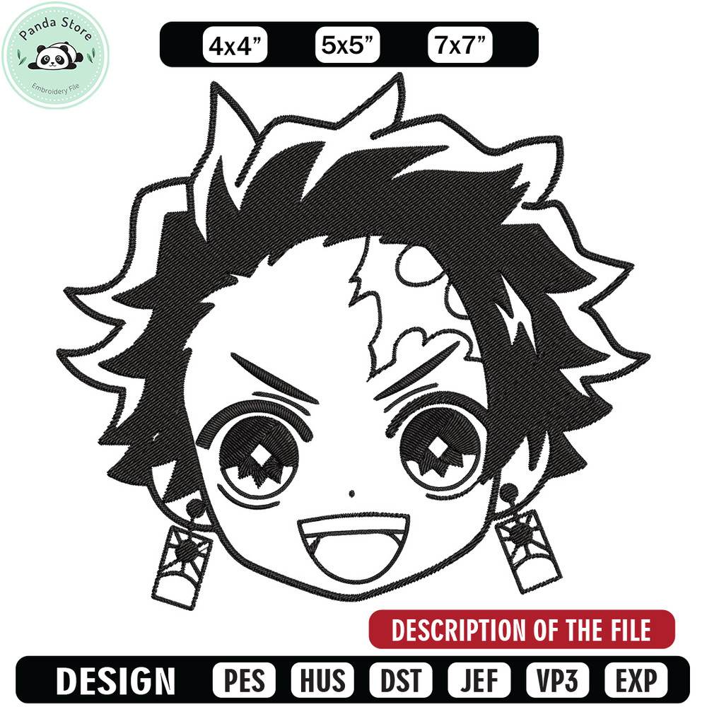 Tanjiro chibi Embroidery Design,Demon slayer Embroidery,Embroidery File,Anime Embroidery,Anime shirt, Digital download.jpg