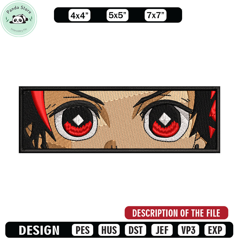 Tanjiro eyes embroidery design, Kimetsu no Yaiba embroidery, Nike design, anime design, anime shirt, Digital download.jpg