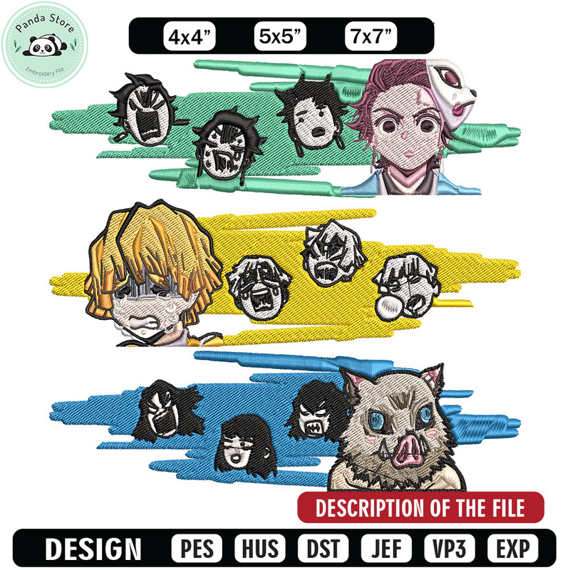 Tanjiro friends sticker Embroidery Design, Demon slayer Embroidery, Embroidery File,Chrismas Embroidery,Digital download.jpg