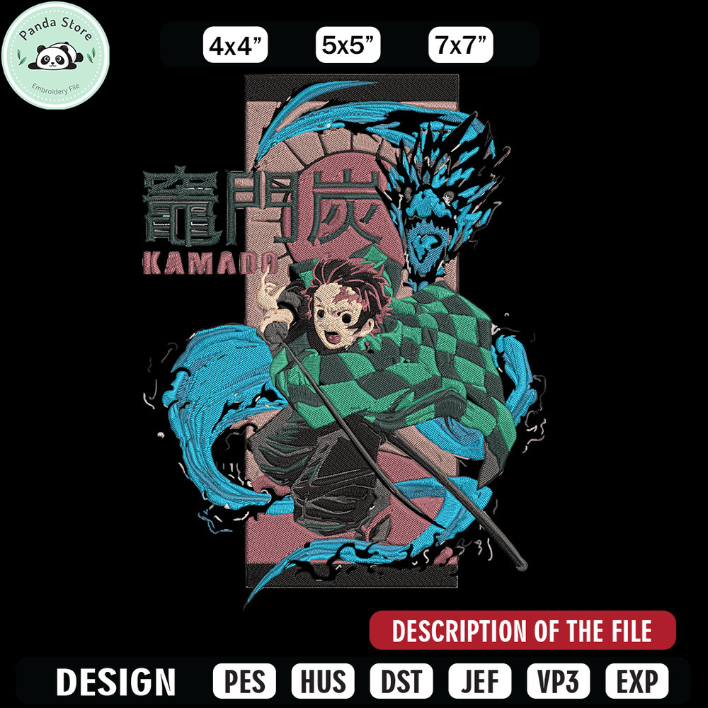 Tanjiro kamado Embroidery Design,Demon slayer Embroidery,Embroidery File, Anime Embroidery,Anime shirt, Digital download.jpg