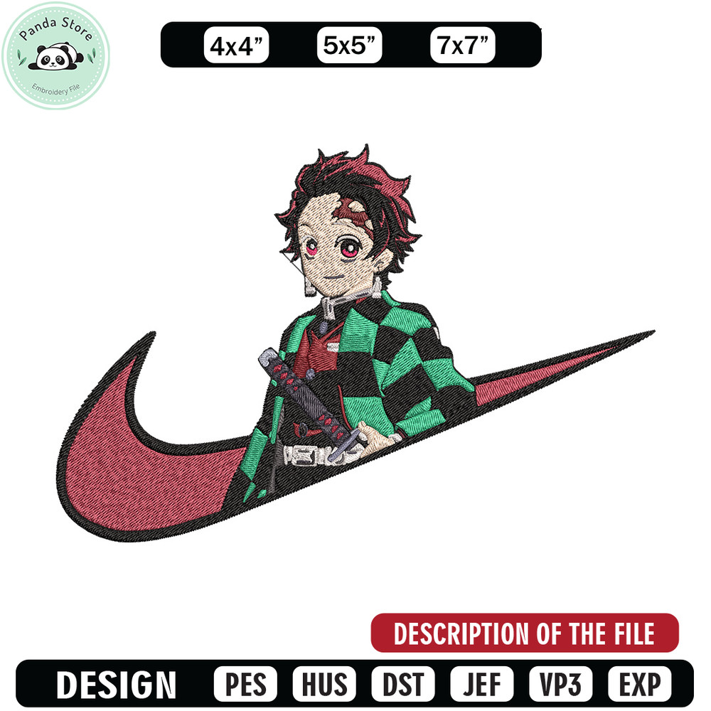 Tanjiro x nike Embroidery Design, Demon slayer Embroidery, Embroidery File, Nike Embroidery,Anime shirt,Digital download.jpg