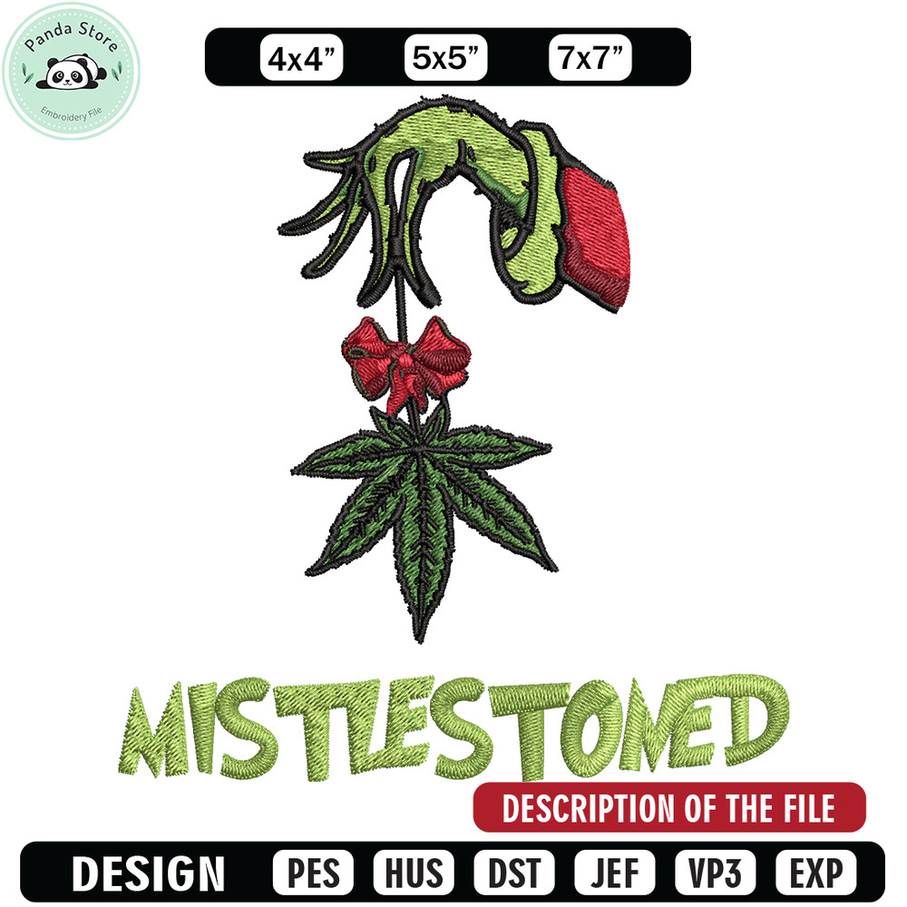 The Grinch Mistlestoned Embroidery design, Grinch christmas Embroidery, Grinch design, logo shirt, Digital download.jpg