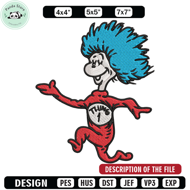 Thing Embroidery Design, Dr seuss Embroidery, Embroidery File, logo shirt, Embroidery design, Digital download 2.jpg