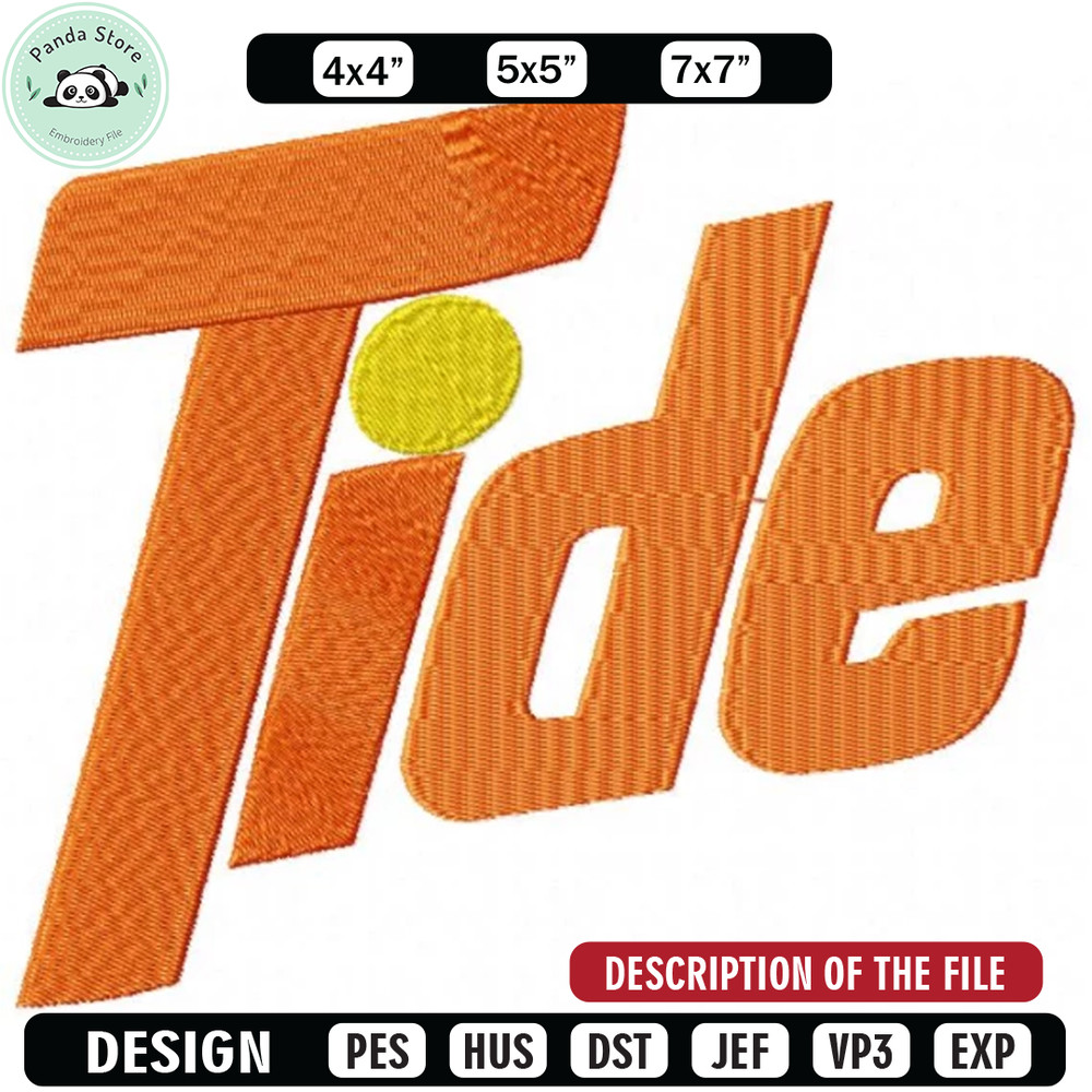 Tide embroidery design, Embroidery design, Sale design, Embroidered shirt, Logo Embroidered, digital download.jpg