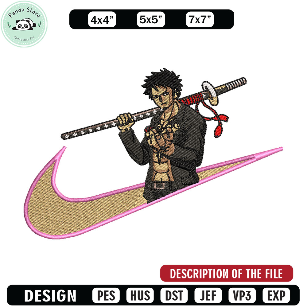 Trafalgar d Water Law Nike embroidery design, One Piece embroidery, Nike design, anime design, Digital download.jpg