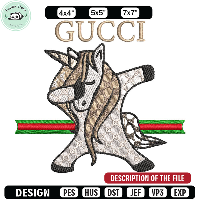 Unicorn gucci Embroidery Design, Gucci Embroidery, Embroidery File, Logo shirt, Sport Embroidery, Digital download.jpg