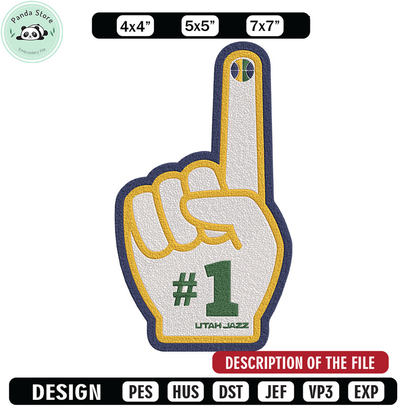 Utah Jazz no 1 embroidery design, NBA embroidery, Sport embroidery, Embroidery design, Logo sport embroidery.jpg