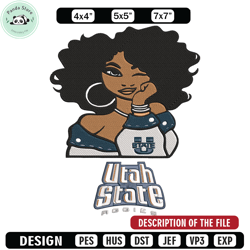 utah state girl embroidery design,ncaa embroidery,sport embroidery, logo sport embroidery, embroidery design