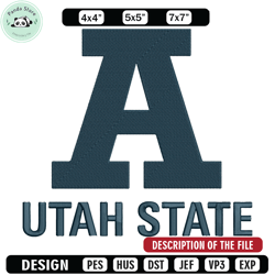 utah state logo embroidery design, ncaa embroidery, sport embroidery, logo sport embroidery, embroidery design