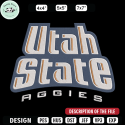 utah state logo embroidery design, ncaa embroidery,sport embroidery, logo sport embroidery, embroidery design