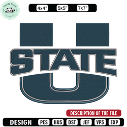 utah state logo embroidery design, ncaa embroidery,sport embroidery,logo sport embroidery,embroidery design