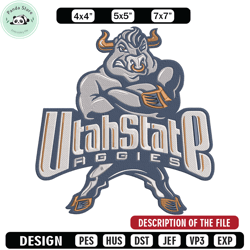 utah state mascot embroidery design,ncaa embroidery,sport embroidery, logo sport embroidery, embroidery design