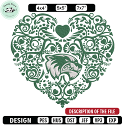 utah valley heart embroidery design, sport embroidery, logo sport embroidery, embroidery design, ncaa embroidery