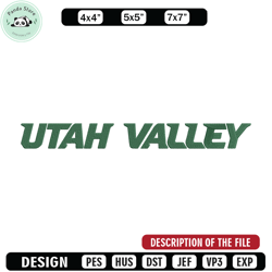 utah valley logo embroidery design, ncaa embroidery, sport embroidery, logo sport embroidery, embroidery design