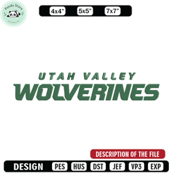 utah valley logo embroidery design,ncaa embroidery,sport embroidery,logo sport embroidery,embroidery design