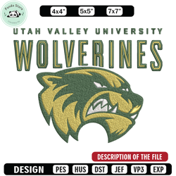utah valley wolverines embroidery design, ncaa embroidery, sport embroidery, logo sport embroidery, embroidery design