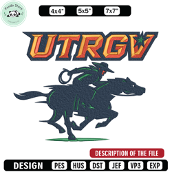 utrgv vaquero logo embroidery design, sport embroidery, logo sport embroidery,embroidery design, ncaa embroidery