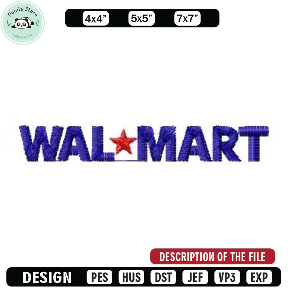 Walmart logo embroidery design, Embroidered shirt, Brand Embroidery, Brand design, Brand shirt, digital download.jpg