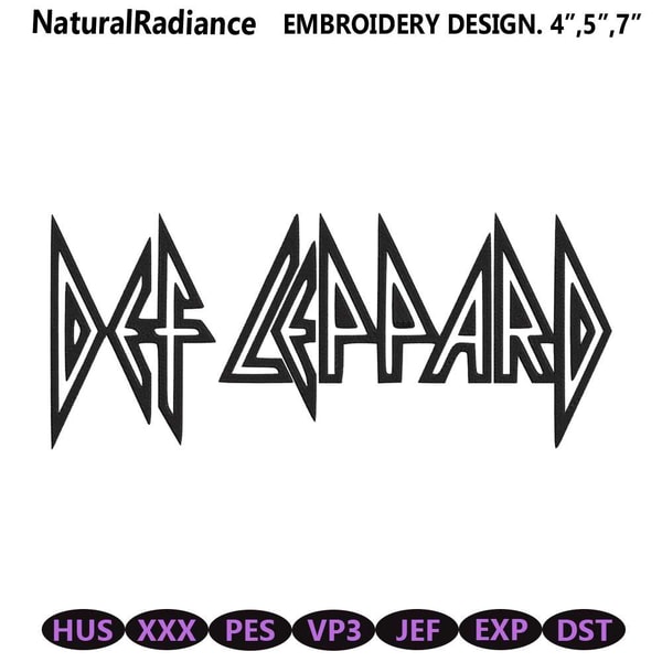 Def Leppard Logo Rock Band Embroidery Design Download File - Inspire Uplift