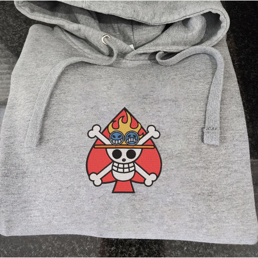 Ace Embroidered Crewneck, One Piece Embroidered Sweatshirt, Inspired Embroidered Manga Anime Hoodie.jpg
