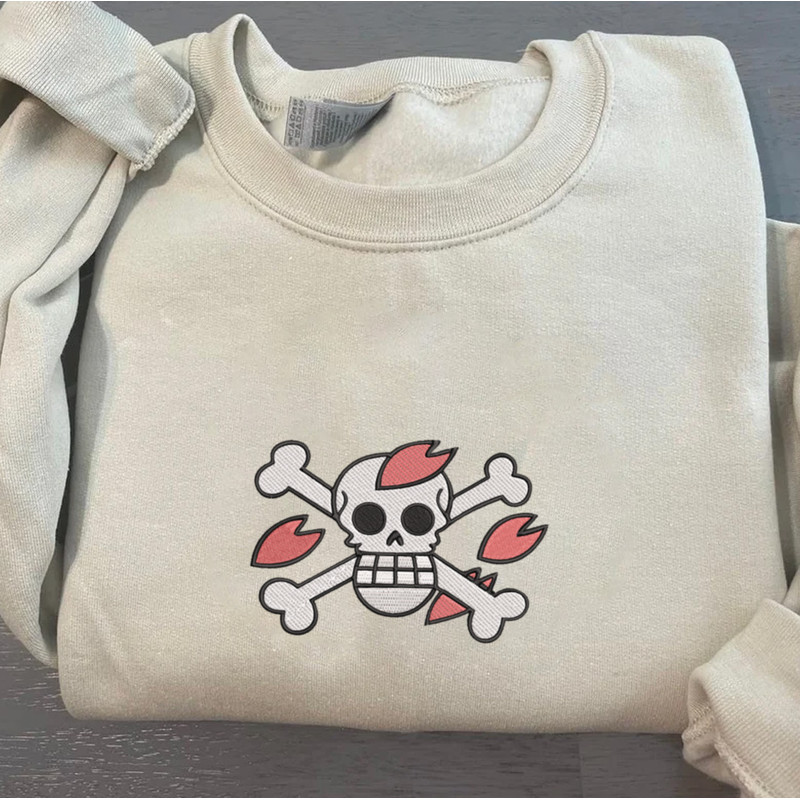 Chopper Embroidered Crewneck, One Piece Embroidered Sweatshirt, Inspired Embroidered Manga Anime Hoodie.jpg