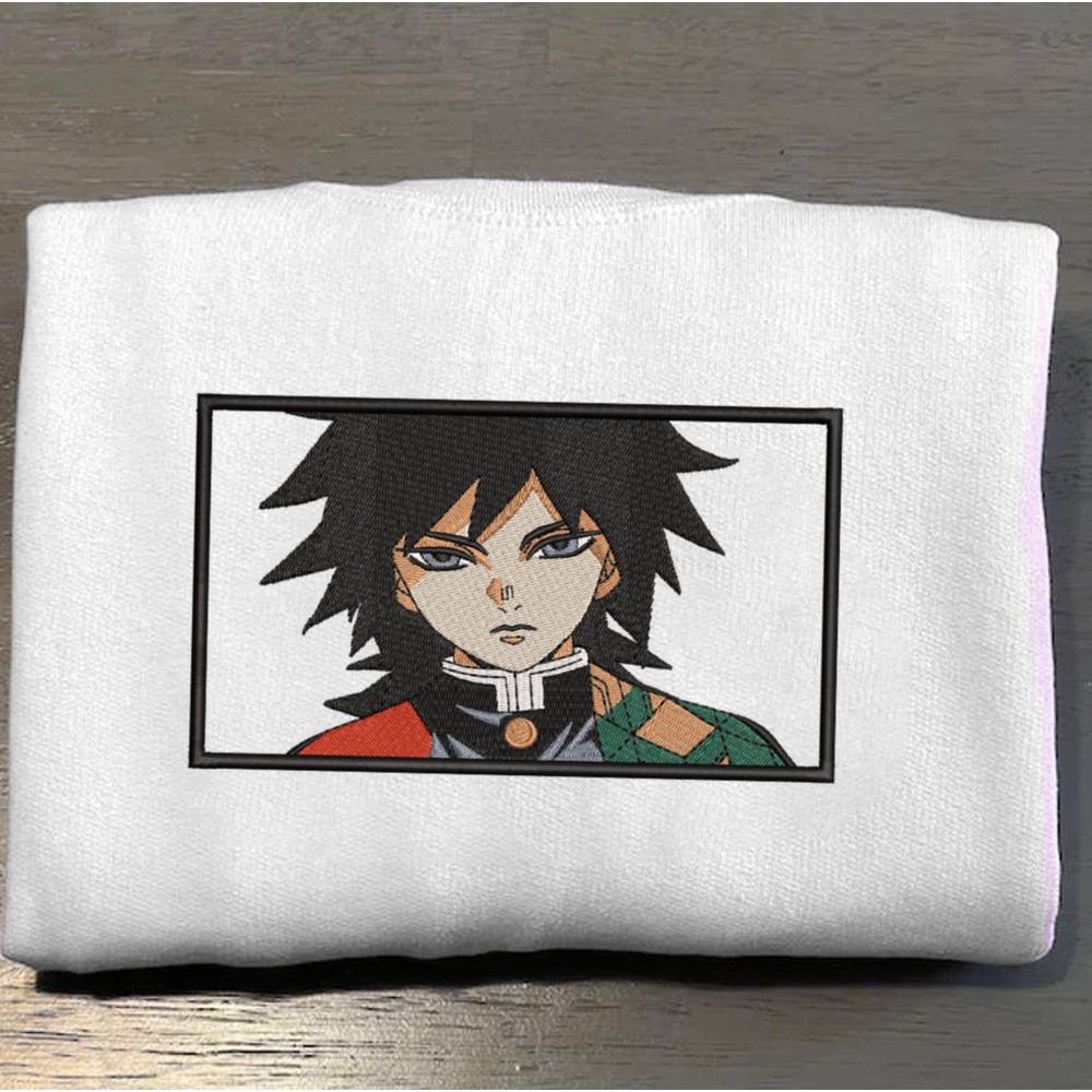 Giyuu Embroidered Crewneck, Demon Slayer Embroidered Sweatshirt, Inspired Embroidered Manga Anime Hoodie.jpg