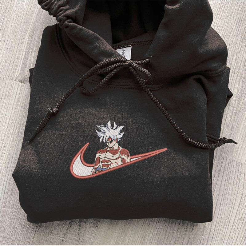 Goku Nike Embroidered Crewneck, Dragon Ball Embroidered Sweatshirt, Inspired Embroidered Manga Anime Hoodie 2.jpg