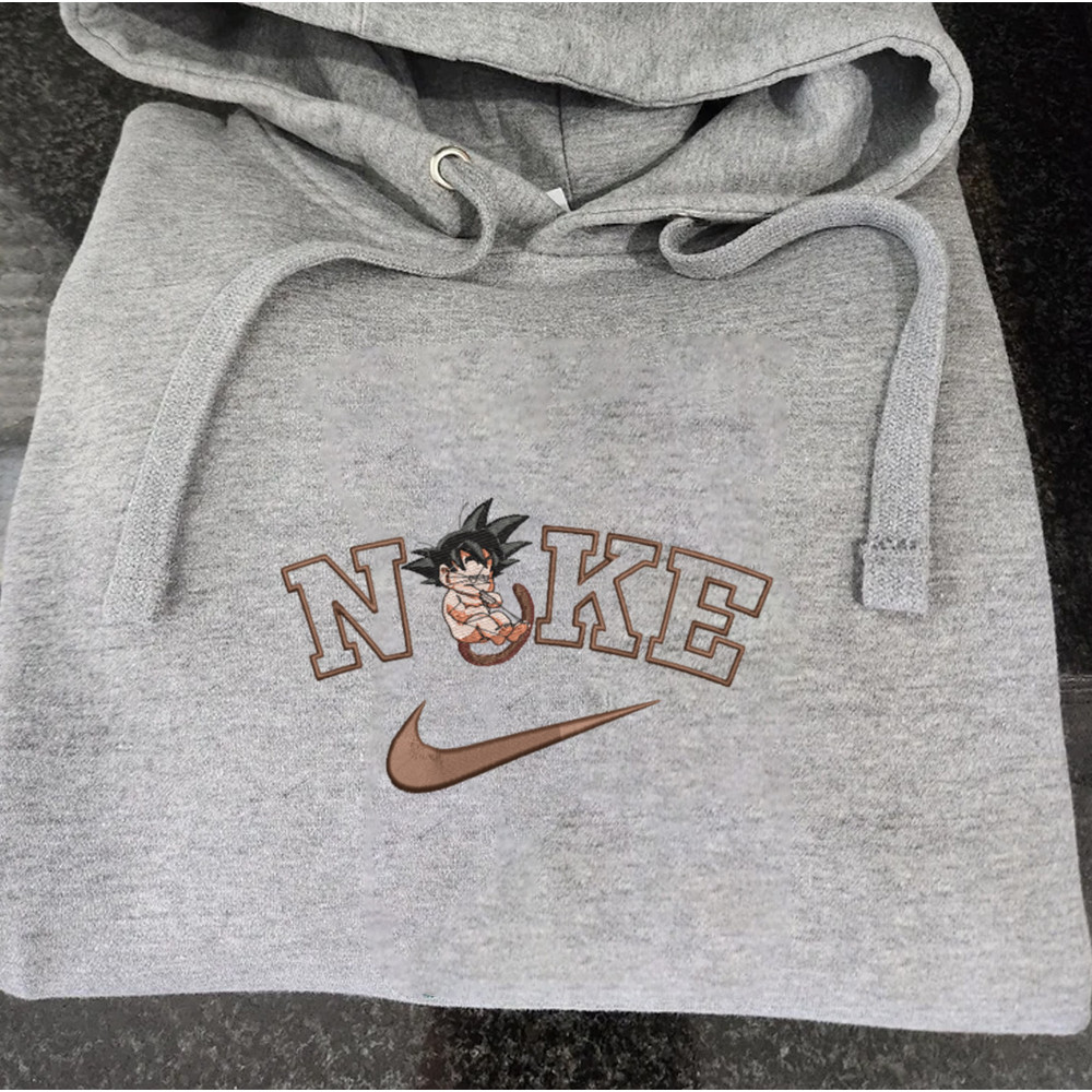 Goku Nike Embroidered Crewneck, Dragon Ball Embroidered Sweatshirt, Inspired Embroidered Manga Anime Hoodie 6.jpg